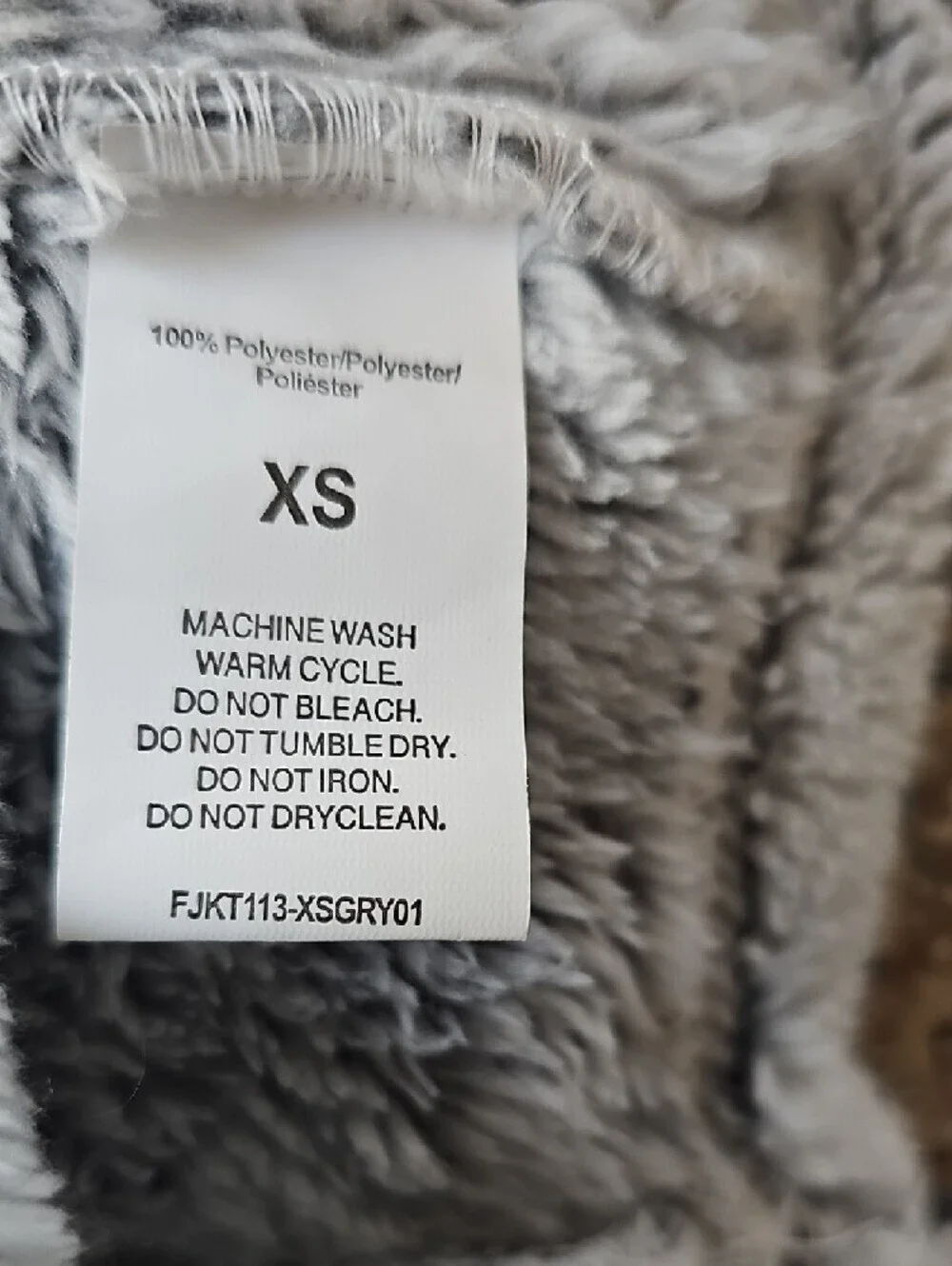 Polartec Dog Faux Shearling Pet Hoodie - Light Gray Size XS Sized Big